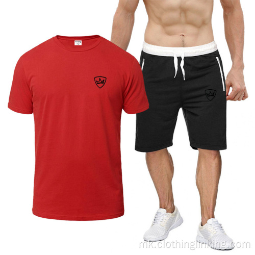 Кратки маички со ракави и шорцеви летна активна облека